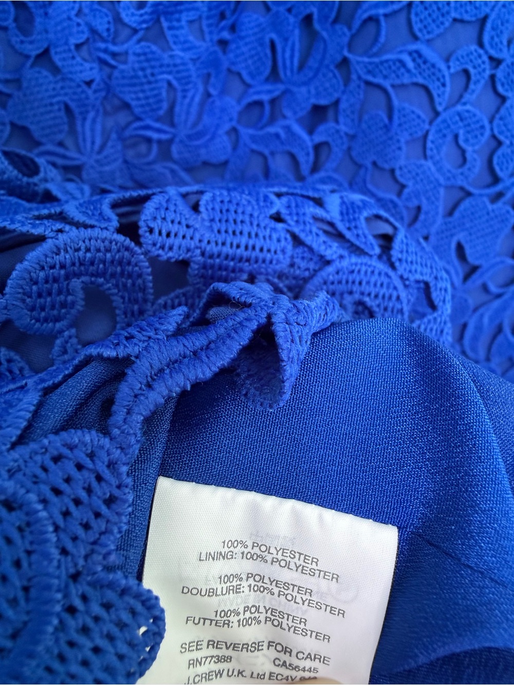 J.CREW COLLECTION Liola Guipure Lace Overlay Pencil Skirt in Electric Blue E9754 - Picture 10 of 10